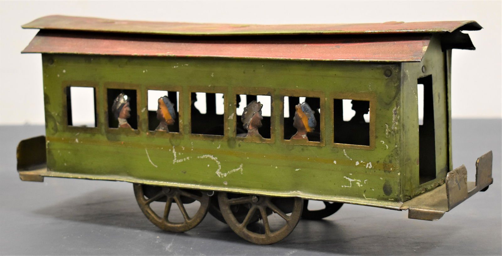 Painted Tin Dayton Schieble Trolley Car (1 of 3)