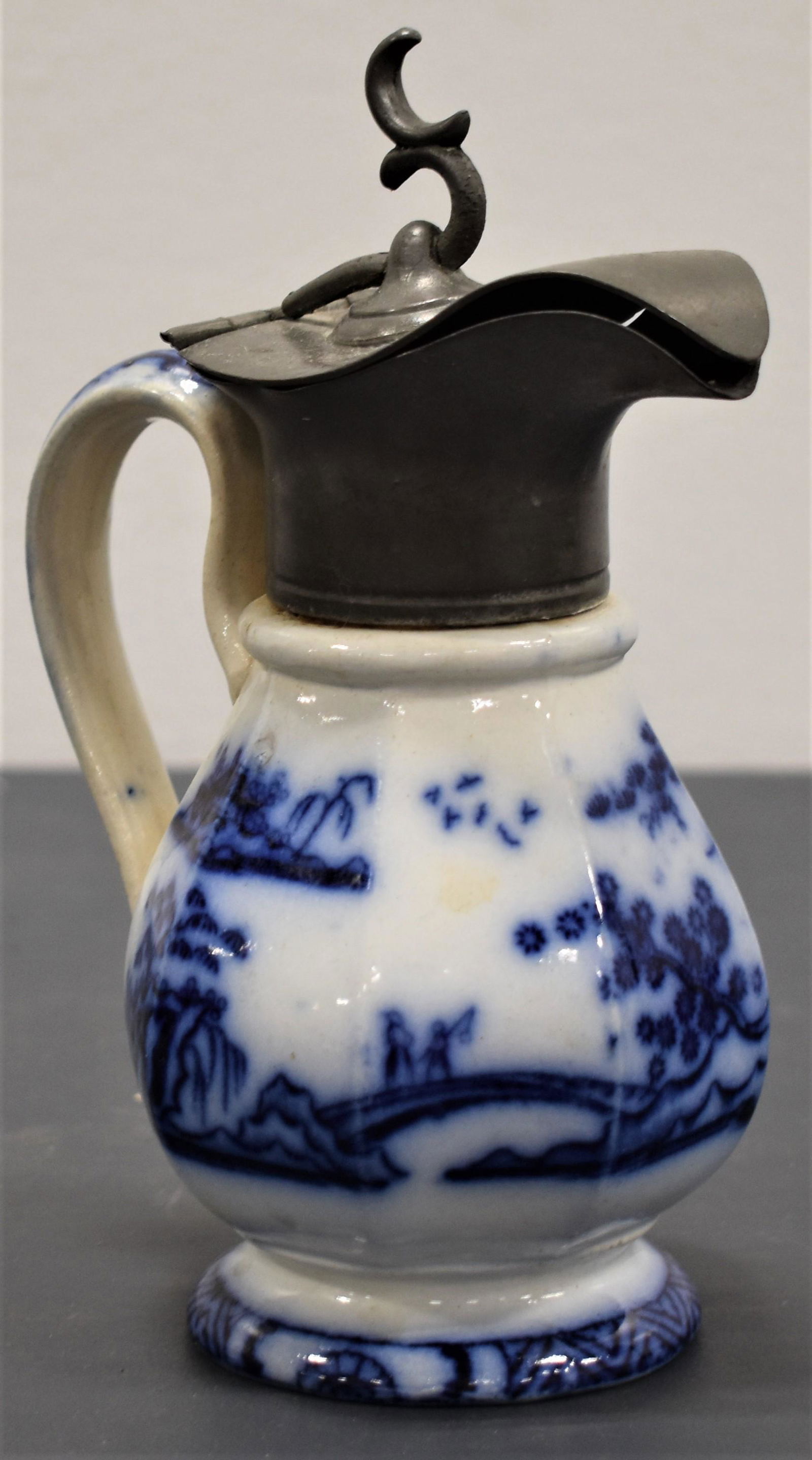 Flow Blue Hong Kong Syrup Jug (1 of 4)