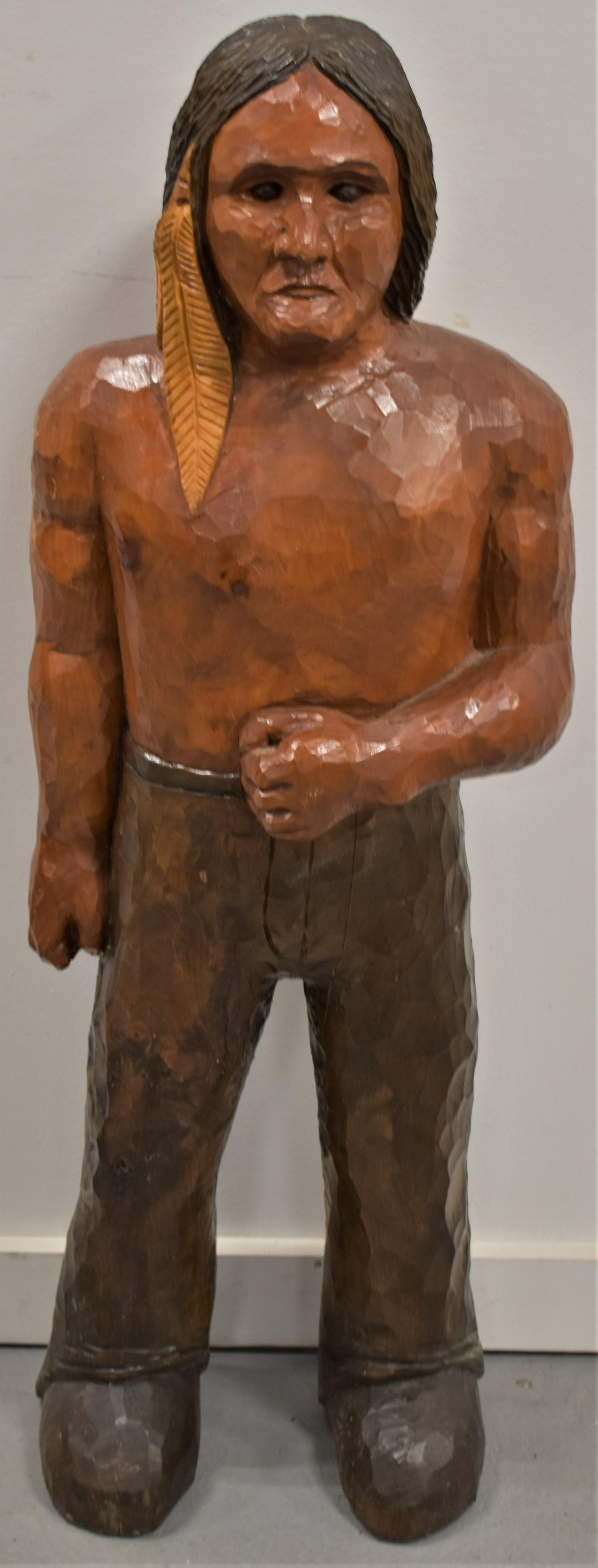 Carved Native American Indian Statue (1 of 3)