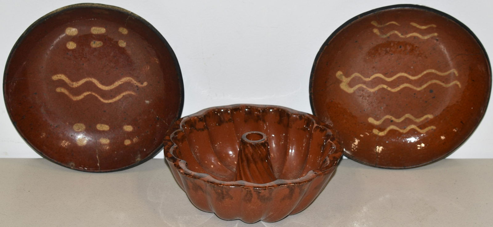 3 PCS DECORATED REDWARE (1 of 1)