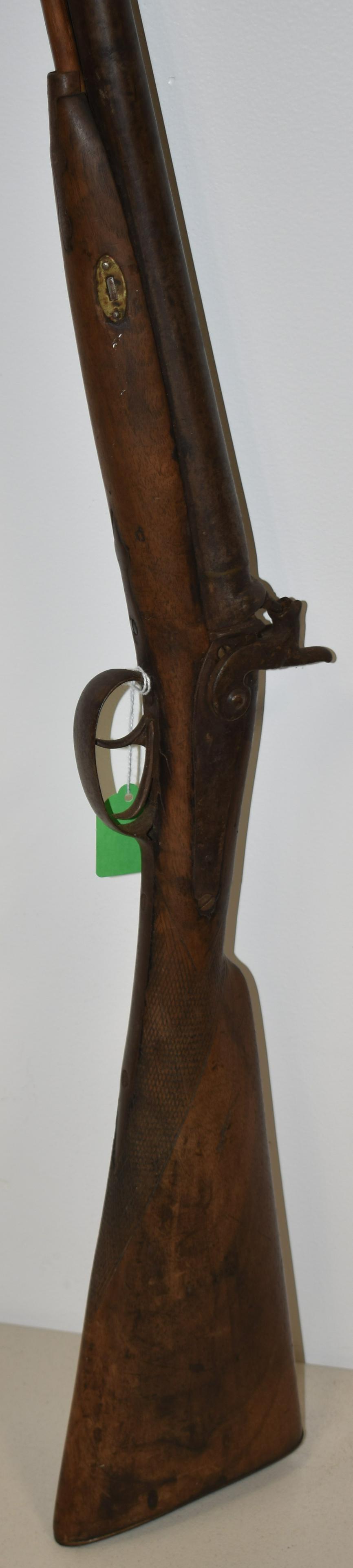 19TH CENT PERCUSSION DOUBLE BARREL SHOTGUN (1 of 6)