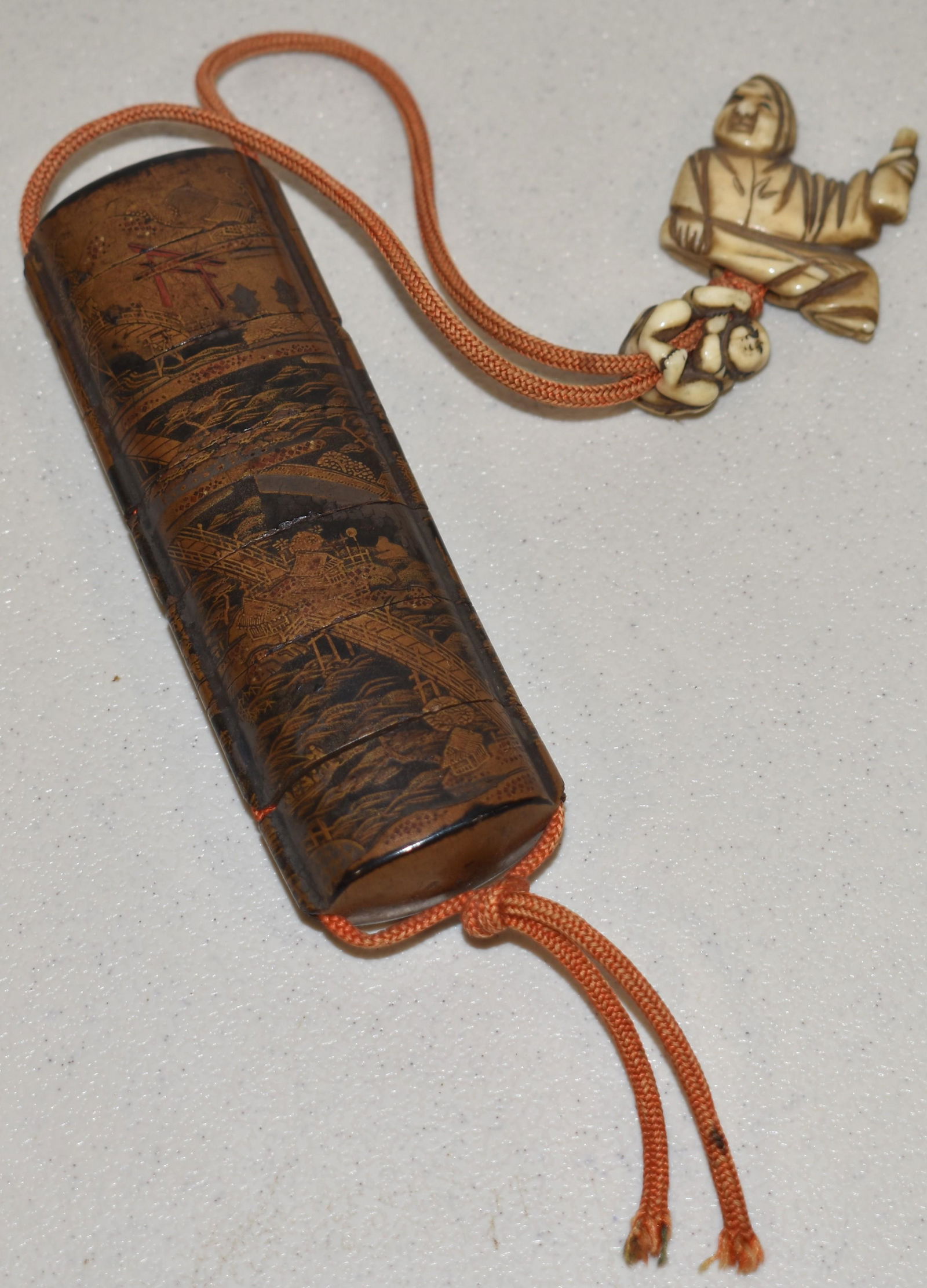 JAPANESE BLACK LACQUERED INRO (1 of 3)