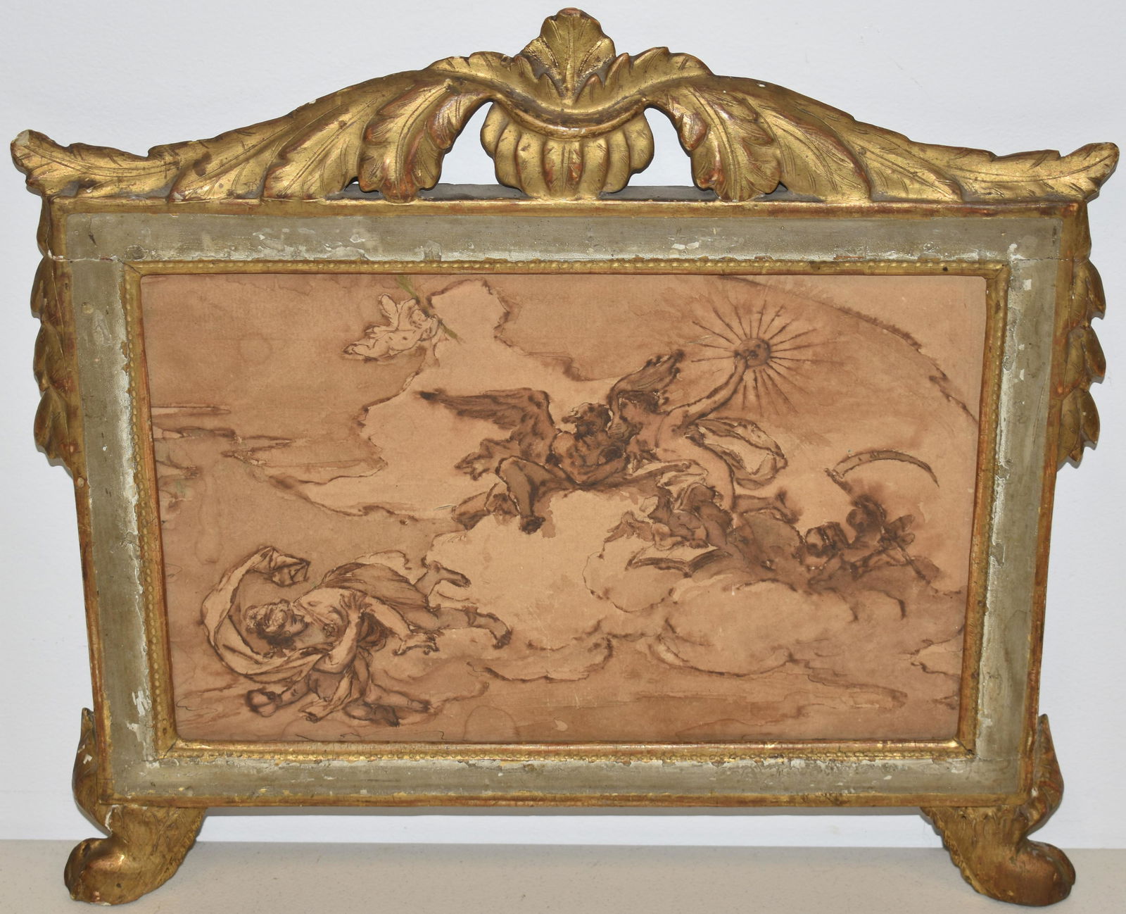 EARLY NEO-CLASSICAL SEPIA WATERCOLOR PAINTING (1 of 2)