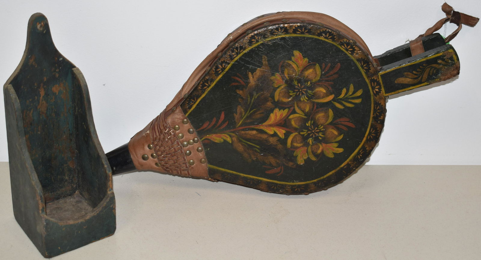 (2) PRIMITIVE PAINTED ITEMS (1 of 1)