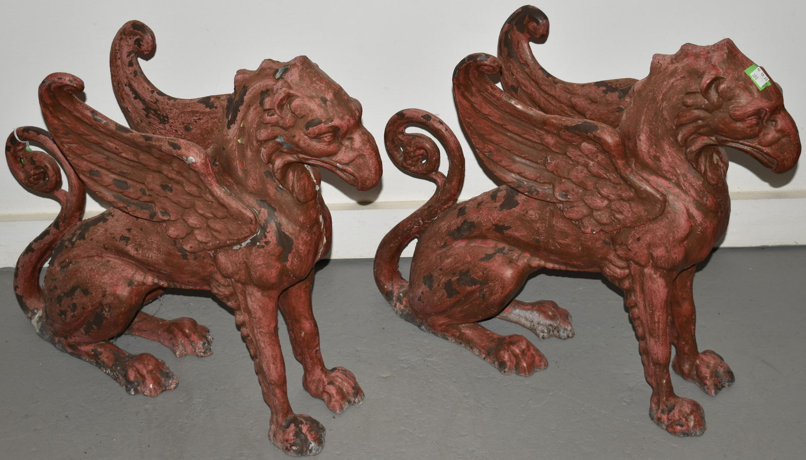 PR. VINTAGE ZINC GRIFFIN LAWN ORNAMENTS (1 of 2)