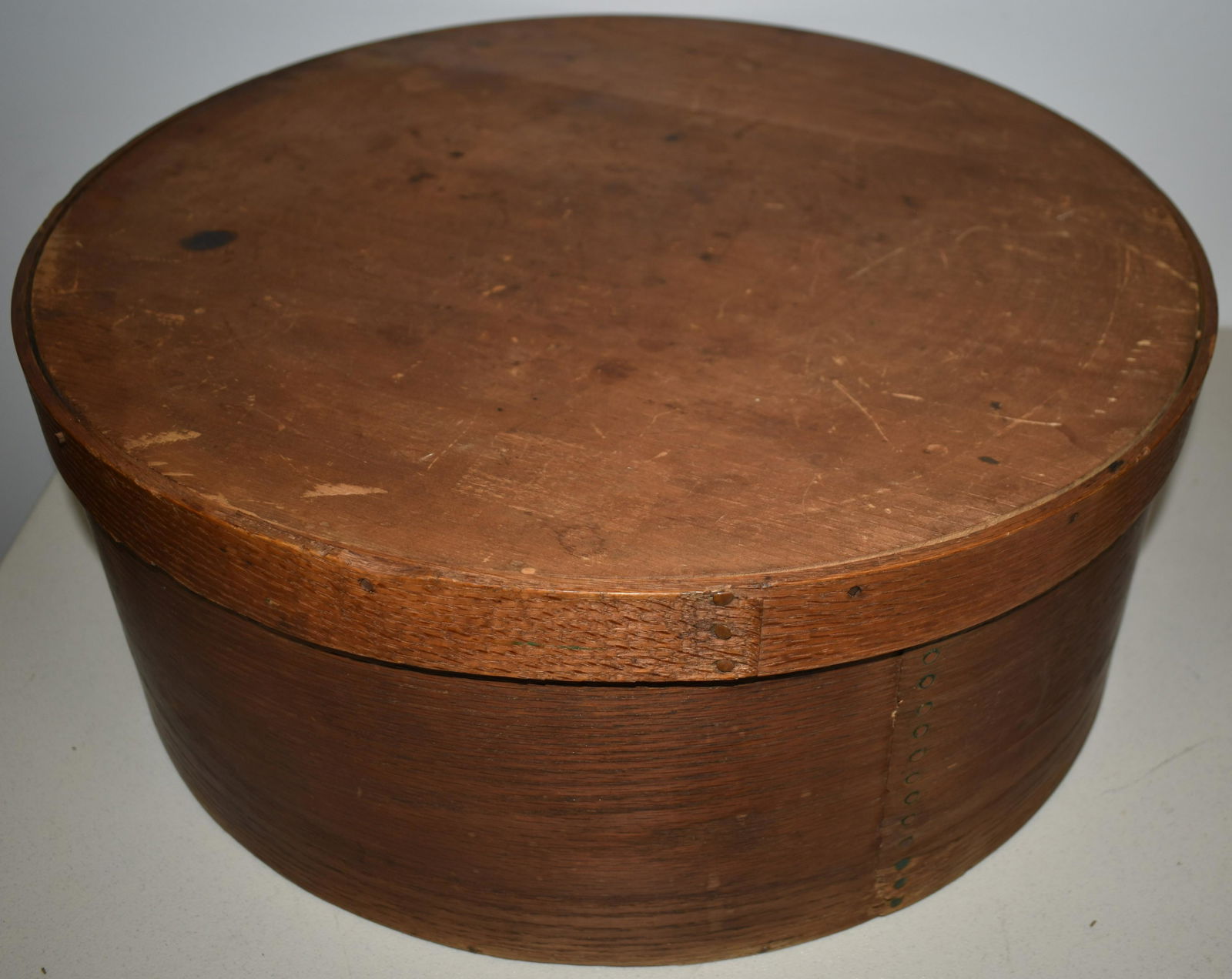 LARGE 19" WOODEN BANDED PANTRY BOX (1 of 1)