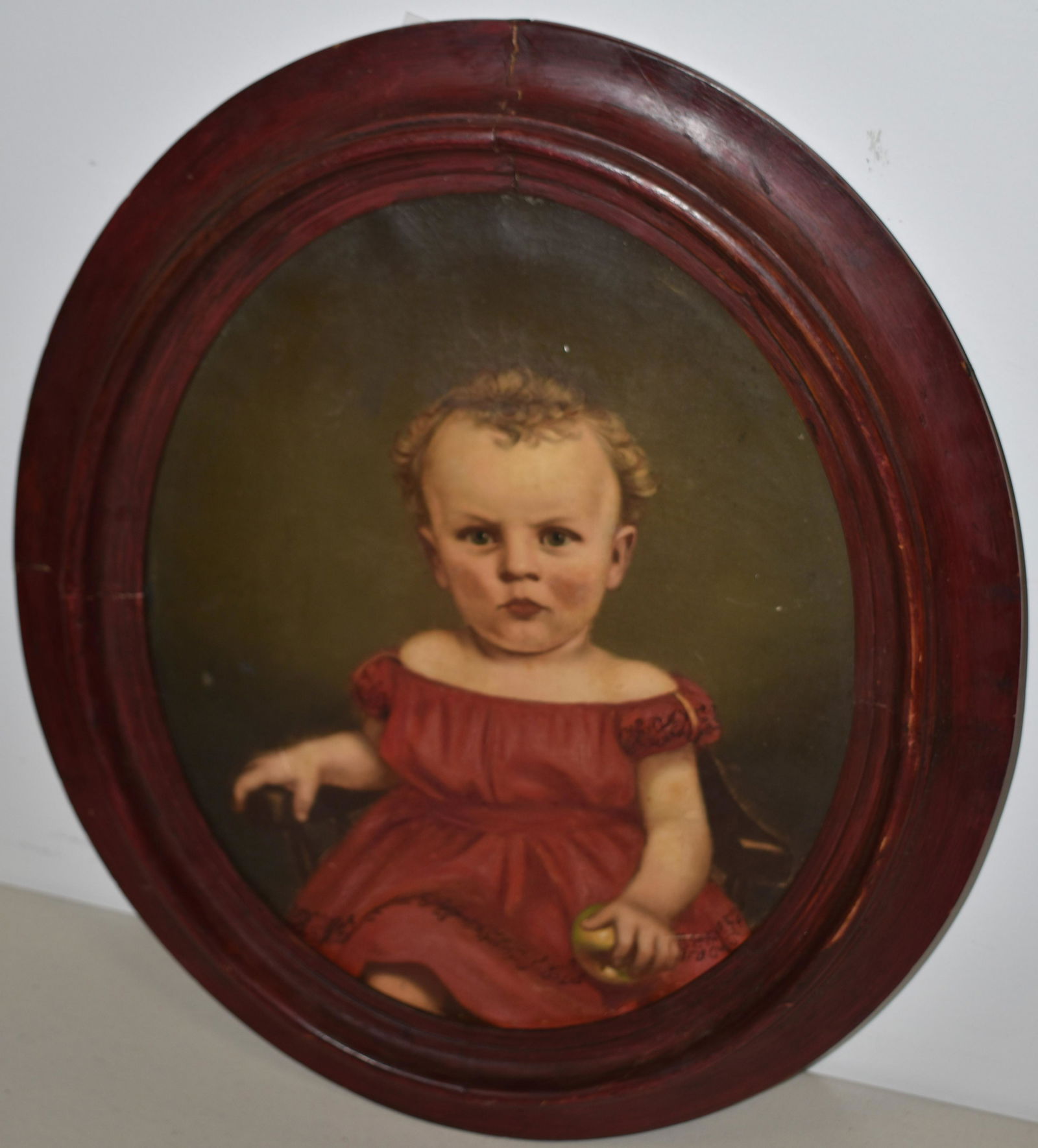 PORTRAIT PAINTIING OF YOUNG CHILD IN RED DRESS (1 of 2)