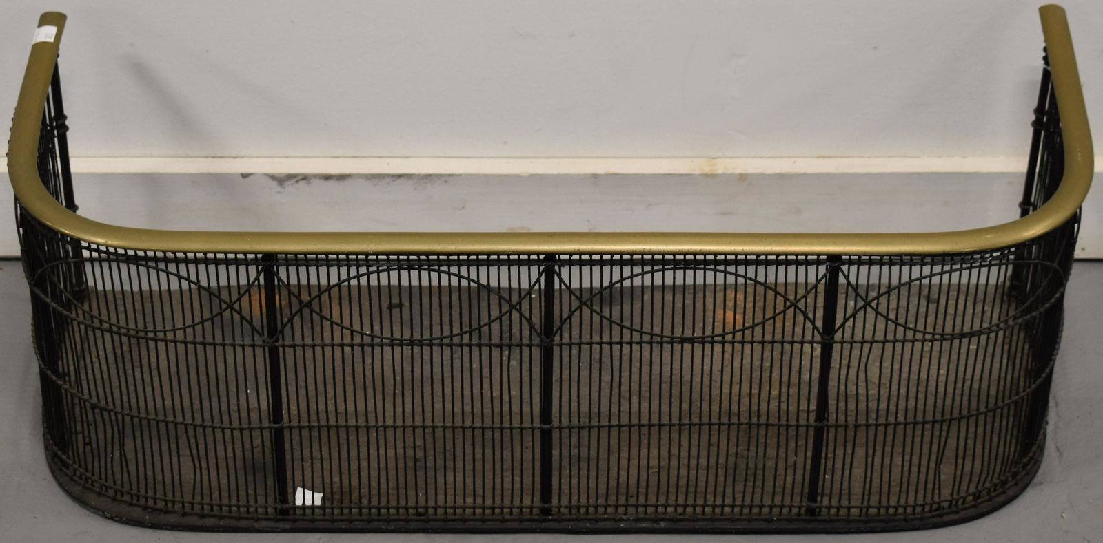 19TH CENT BRASS WIRE FIRE FENDER (1 of 1)
