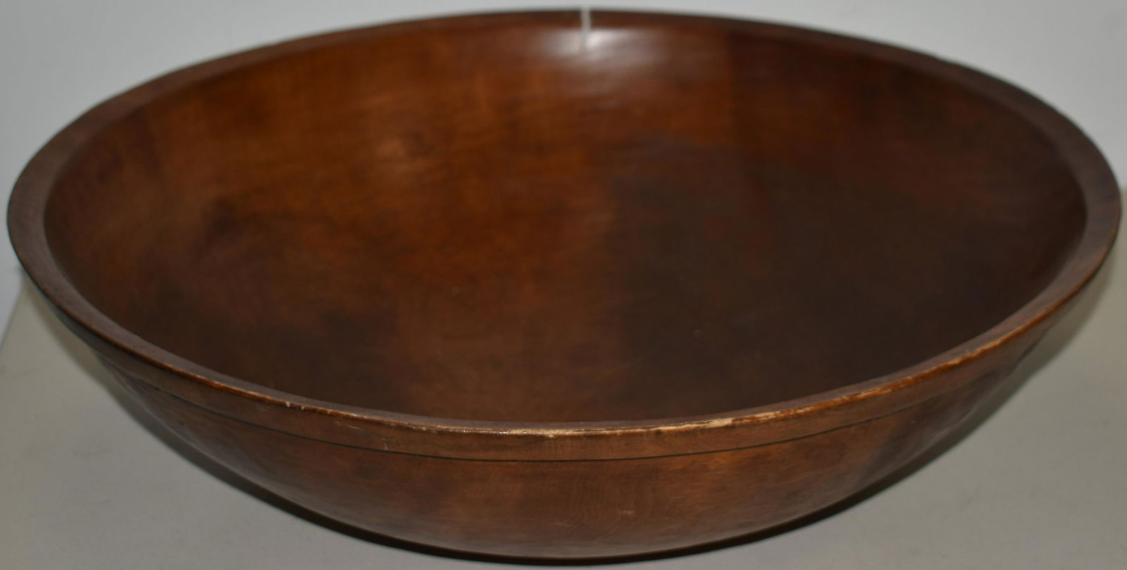 LG 19 1/2" TURNED WOODEN BOWL (1 of 2)