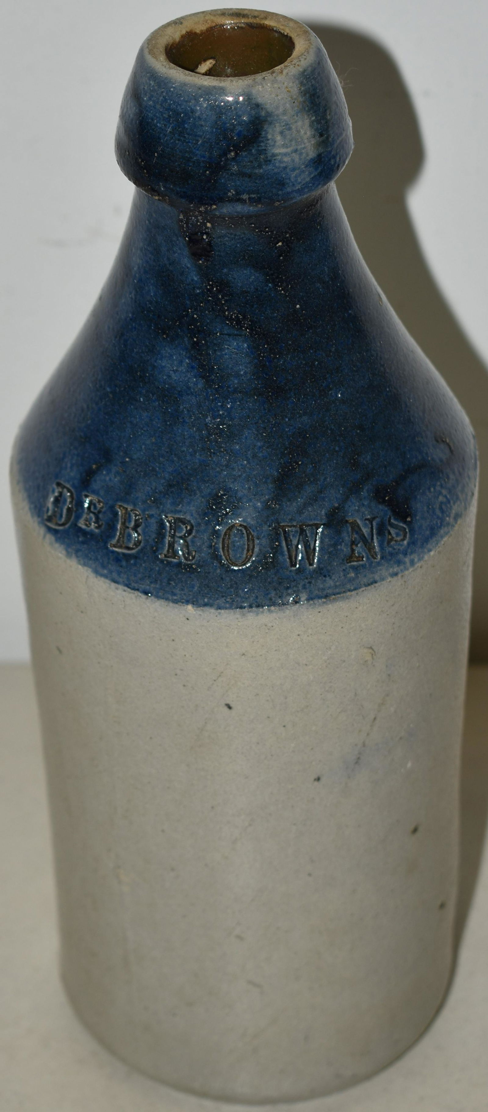 2 TONE DR. BROWNS STONEWARE BEER BOTTLE (1 of 3)