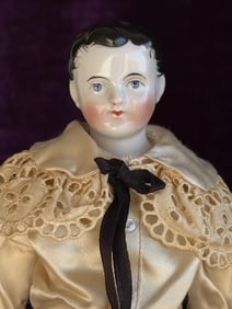 Rare Antique French 13" Kinderkoff Male China Head Doll