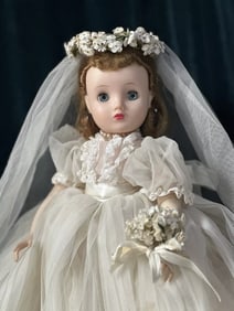 Vintage 1950’s Madame Alexander 16" Doll Elise Original Tagged Bride Outfit