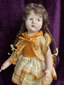 Large Vintage French 21” Gre-Poir Felt Cloth Doll
