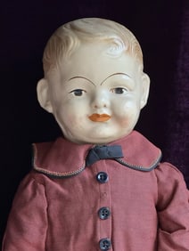 Antique 25" Elektra American Toy & Novelty Company (?) Composition Boy Doll