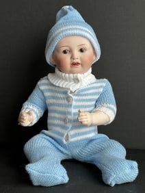 Antique Japanese 14" Yamato Nippon Bisque Solid Dome Head Baby Doll