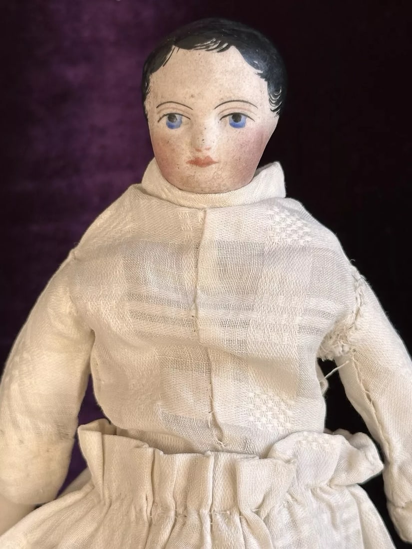 Antique 9" French (?) Gaultier (?) Rohmer (?) Parian Bisque Head Doll (1 of 6)