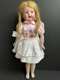 Unidentified Early Composition Head Doll Sleepy Eyes New Body