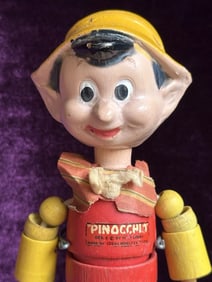Vintage 8" Composition Wood Ideal Toy Walt Disney Pinocchio Jointed Doll