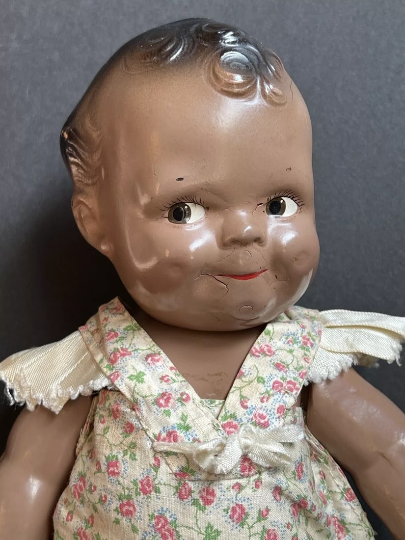 Original Vintage Composition Dark Complexion Scootles Rose O’Neill Cameo Doll (1 of 5)