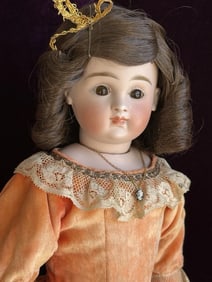Rare Antique German 16" Early Kestner 9 Closed Mouth Swivel Neck Bisque Doll
