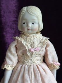 Antique/Vintage 12.5" Made in Japan Swivel Neck Parian Bisque Head Doll