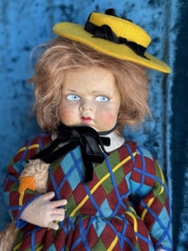 Vintage Italian Lenci Grugnetto 1500 Series Felt Grumpy 17.5" Doll