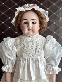 Antique German 22" Kestner Bisque Shoulder Head Leather Body Doll