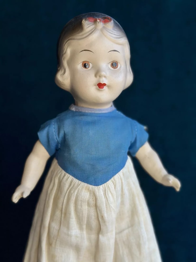 Antique Composition 13" Ideal Unmarked Snow White Doll in Original Dress (1 of 7)