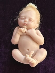 OOAK Miniature Polymer Reborn Laura Lee Wambach Baby Doll With COA and Box