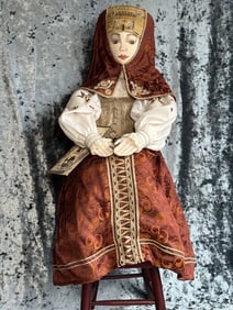 Large 30" Russian Cloth Vasilisa Doll by Artist Alexandra Kukinova with Tag