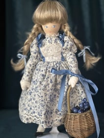 Collectible 12" Hand-carved Wooden Jointed Doll by Nancy Elliott (?) LE 150