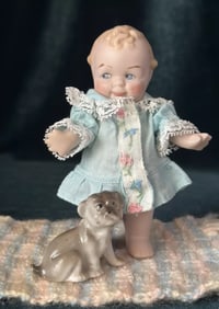 Artist Reproduction of Antique Scootles Cameo 4 1/2" All Porcelain Doll