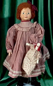 Artist 25" Doll Handmade Oil Painting Over Cloth/Fabric