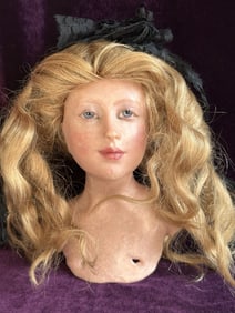 OOAK 8” Anna Abigail Brahms Polymer Sculptured Doll Head Only