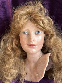 OOAK 9” Anna Abigail Brahms Polymer Sculptured Doll Head Only