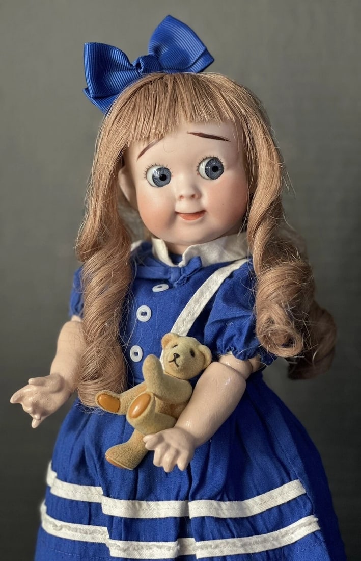 Vintage Reproduction of Googly Eyes 11” Doll Porcelain Head Seeley Type Body (1 of 4)