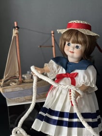 Vintage Reproduction of Armand Marseille 323 Googly Eyes 8” Doll Porcelain Head