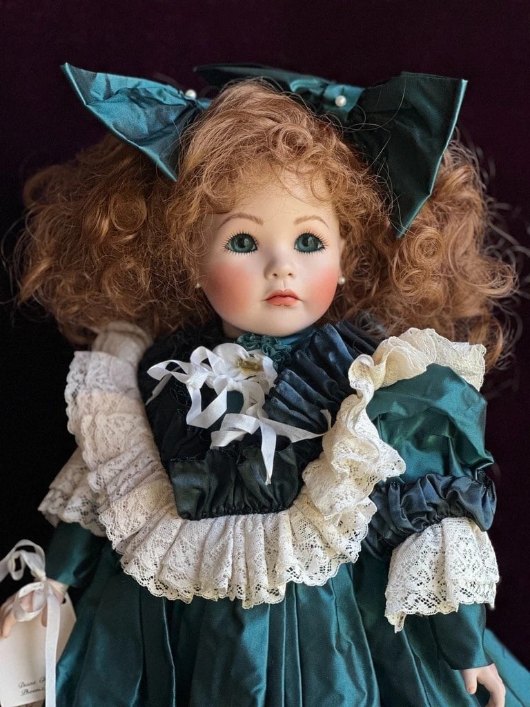 Collectible 22" Porcelain/Composition Doll by Diane Christensen Doll LE 100: Beautiful, professionally made doll with unique facial features. The head of the doll is porcelain, as well as her lower arms. The rest of the doll is composition. The doll is signed, numbered, and da
