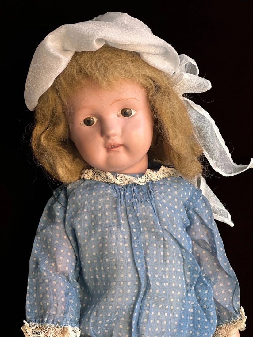 Large Antique American 22.5" Schoenhut Wooden Jointed Miss Dolly Doll (1 of 19)