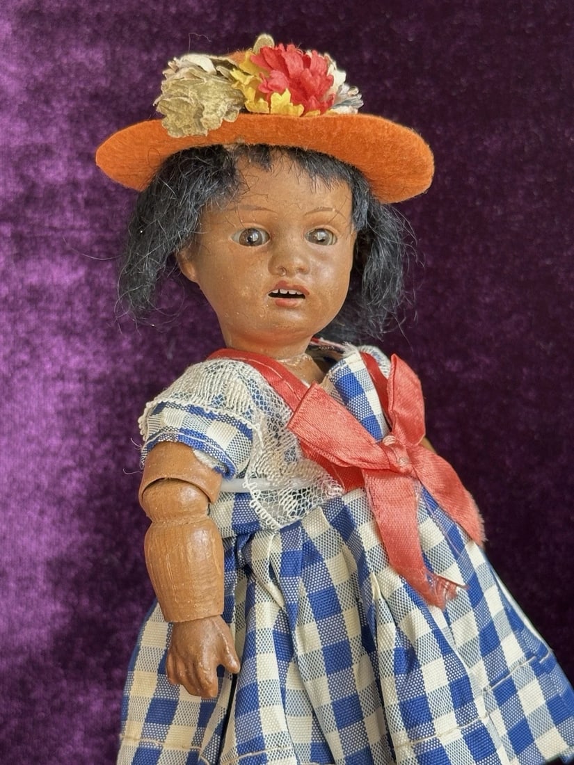 Rare Antique German 7" Gebr?der Kuhnlenz 34 16 Brown Complexion Bisque Doll (1 of 20)