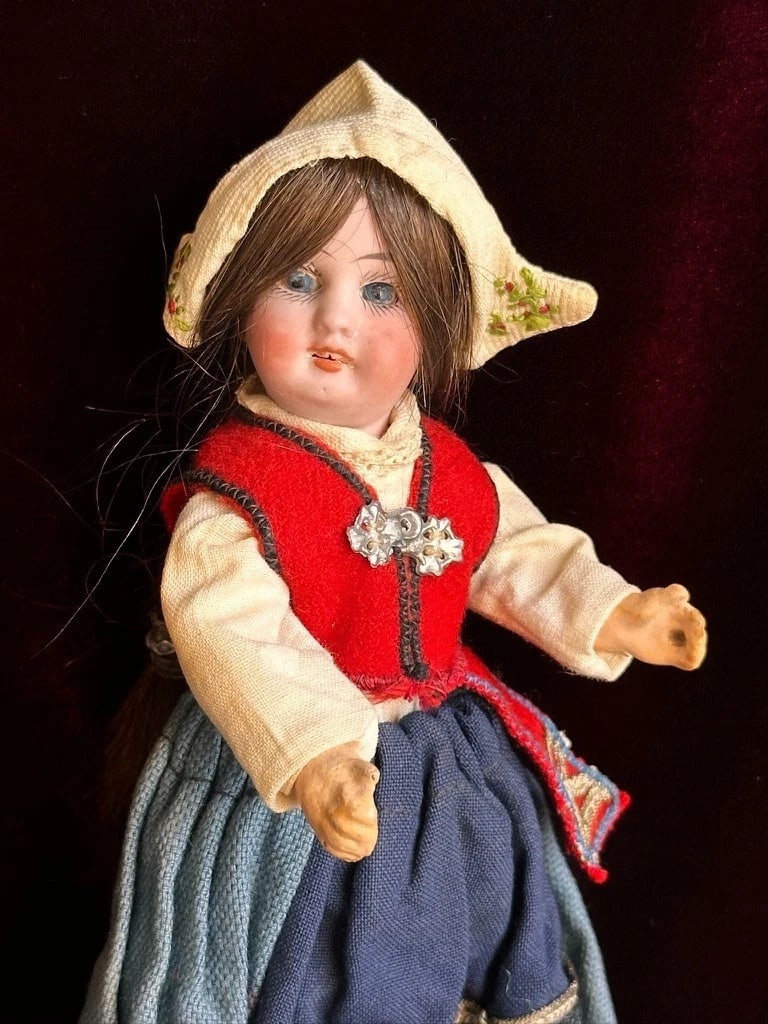 Antique German 8" Gebr?der Kuhnlenz 44-10 Bisque Head Doll (1 of 19)