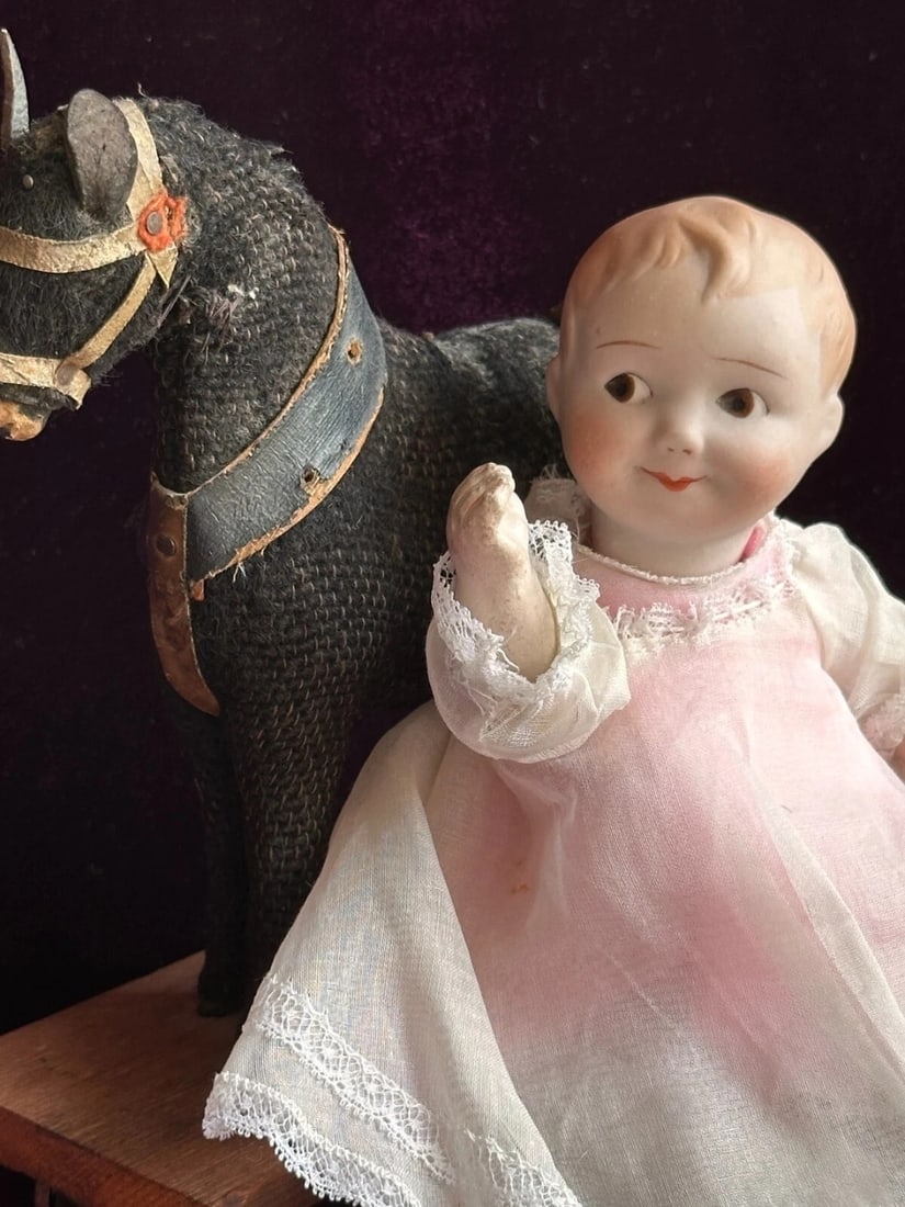 Antique Nippon 7" Bisque Head Composition Body Character Baby Doll (1 of 18)