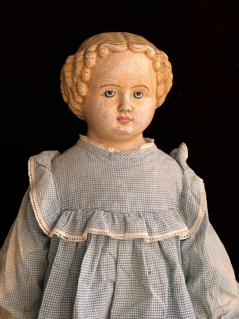 Antique German 24" M?ller & Strassburger (?) Papier Mache Doll (1 of 18)