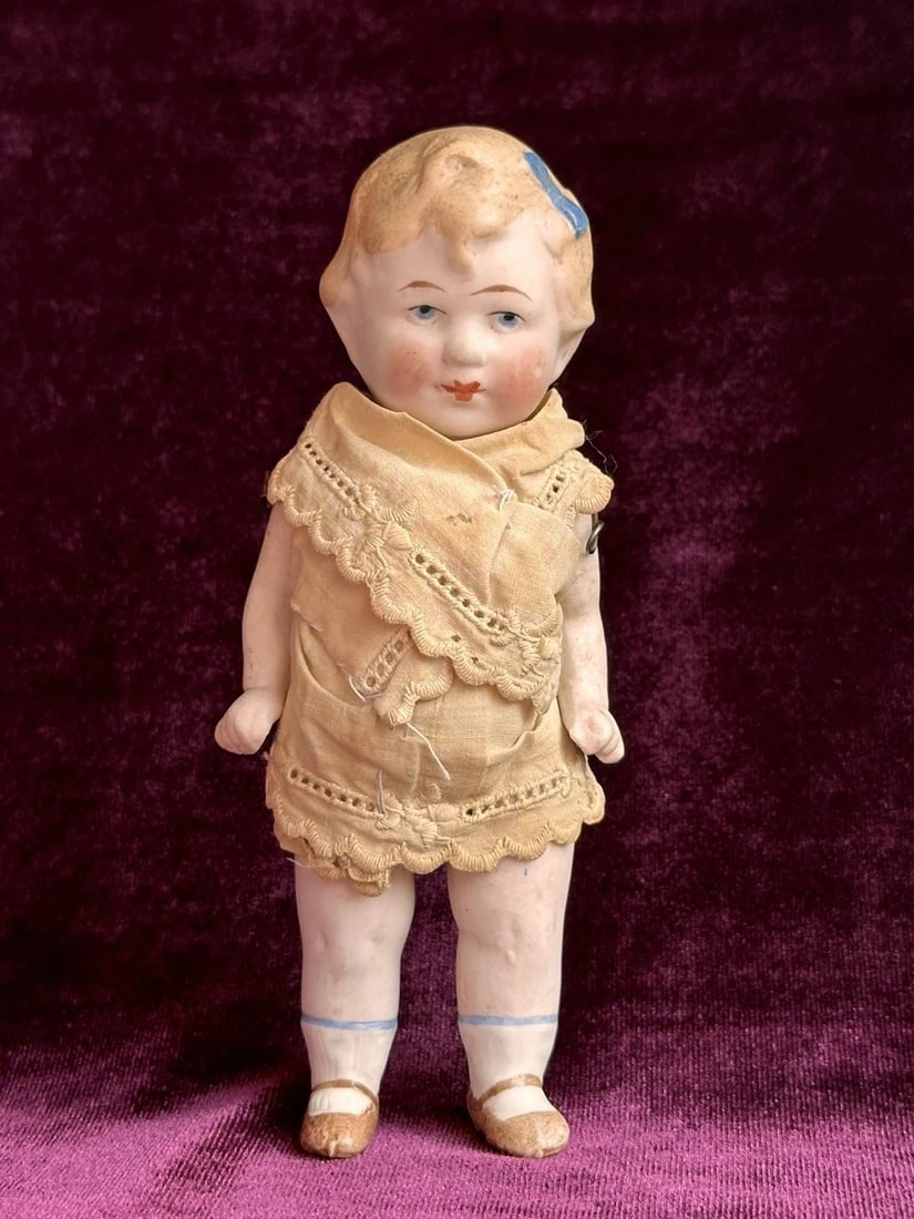 Antique German 5.125" All Bisque Limbach P. 23 Nancy Type Mignonette Doll (1 of 13)