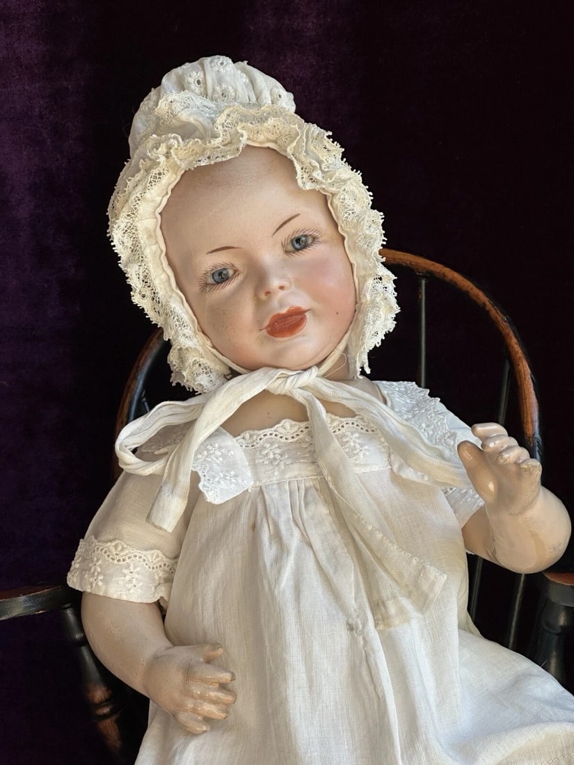 Antique French 13" SFBJ 226 Bisque Head Character Baby Doll Restored: This adorable hard to find doll has restored head. Some of the damage is visible despite the repair. The eyes of the doll are stationary. The body has also repairs and damage to the right foot. Other