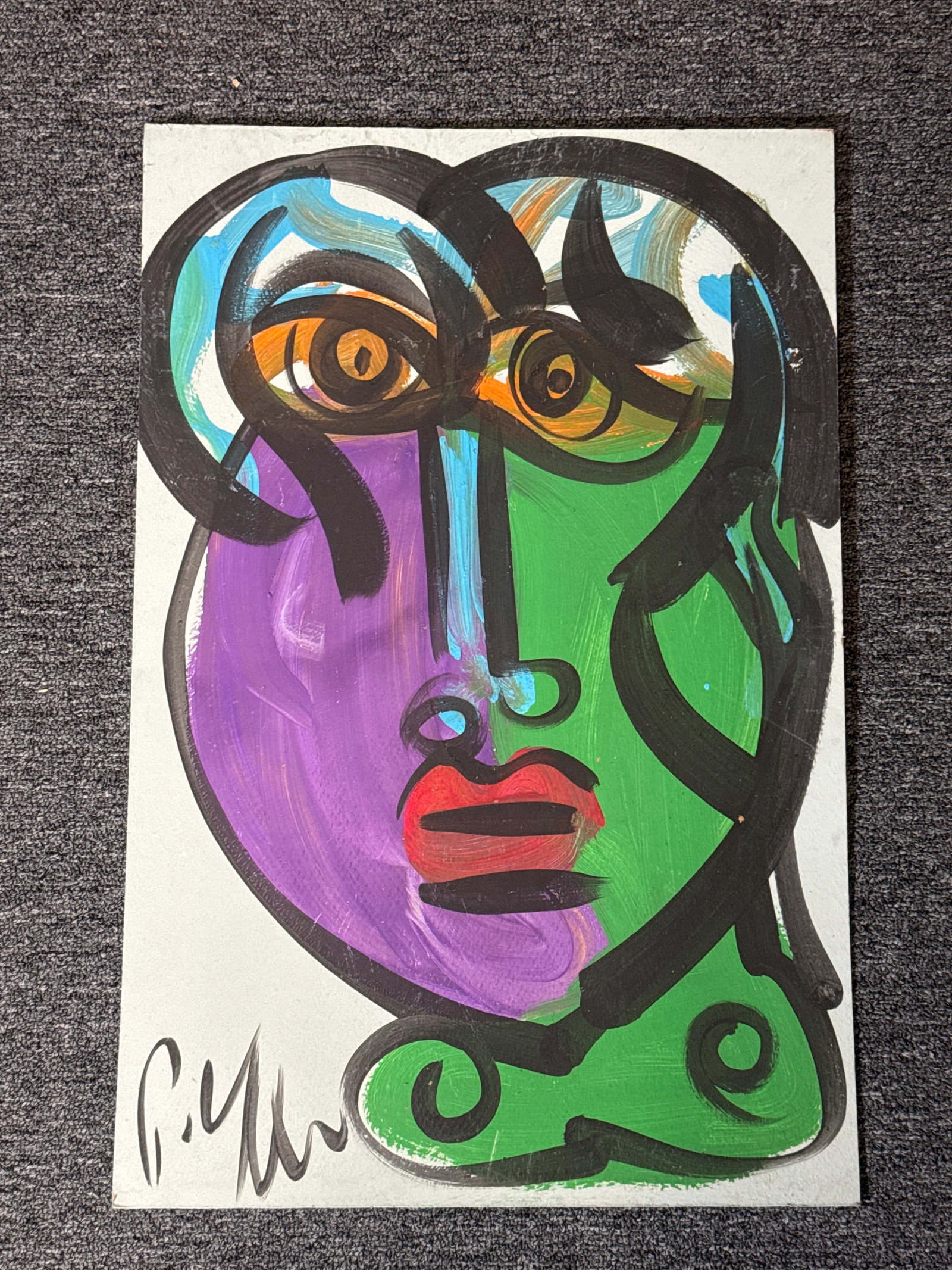 Peter Robert Keil “Large Scale Abstract Portrait 5” – Signed 32" x 48" Expressionist (1 of 4)