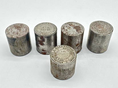 Antique/Vintage Fraternal Dies (133 white): These items are antique Royal Arch Masonic penny die stamps, also known as Masonic chapter dies or one penny chapter dies. They were used to strike or imprint the symbolic "one penny" token that was o