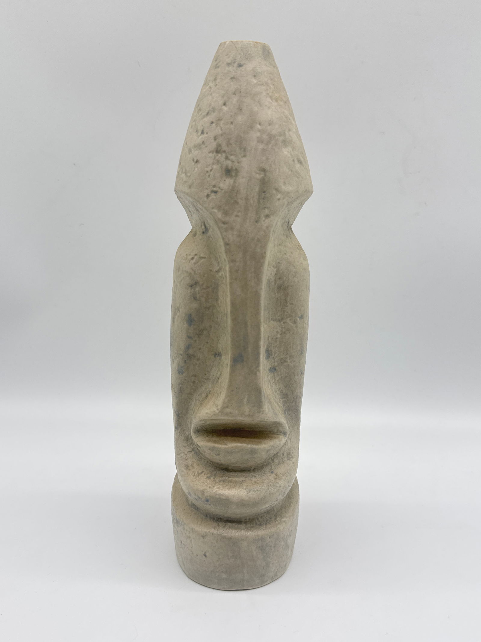 Vintage Abstract Tiki Head Sculpture – Plaster Modernist Form (149 white) (1 of 6)