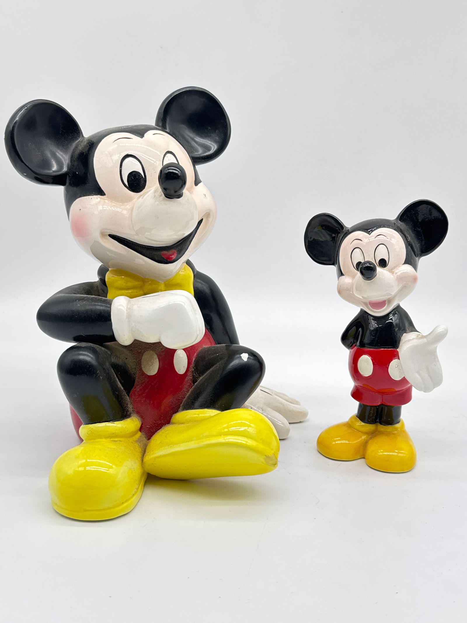 Vintage Mickey Mouse Ceramic Figurines – Classic Disney Duo - 176 white (1 of 8)