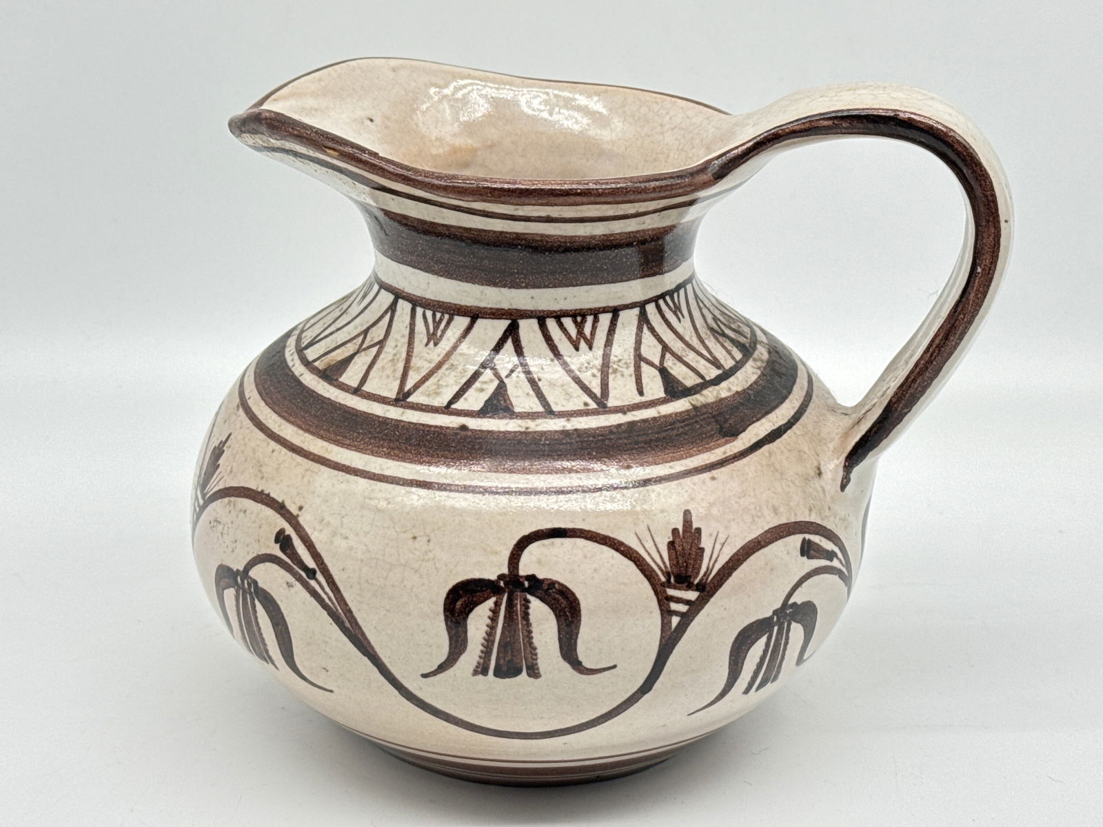 Hand-Painted Italian Pottery Pitcher – “S. Stefano” Signed Ceramic Jug from Campania (1 of 6)